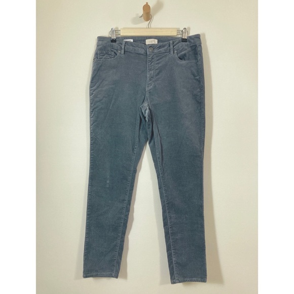 LOFT Denim - LOFT Soft Gray Velvet Curvy Skinny Jeans 12 Grey Stretch Cotton Pockets